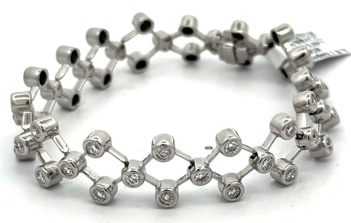 14k White Gold 2.75CT Bezel Diamond Bracelet, 19.4g, S108086