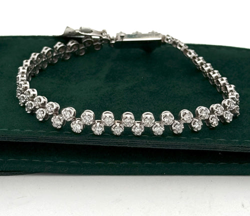 14k White Gold 3.25 CT Diamond Bracelet, 13.7gm, S105306