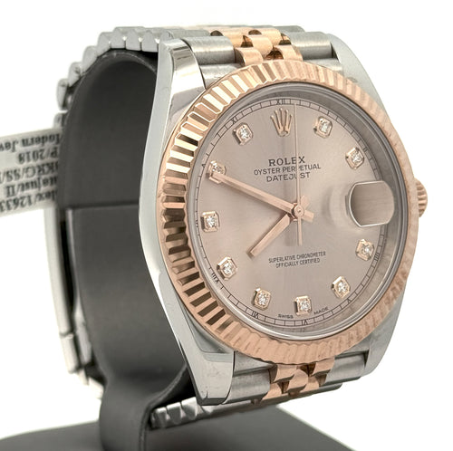Pre-owned Rolex Datejust 41mm - 126331 - 2018 - 18k Rose Gold & Stainless Steel -  Dial - S14209