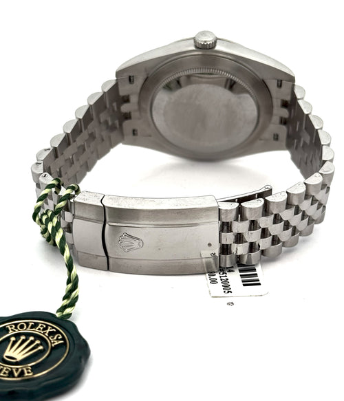 Pre-Owned Rolex Datejust 41mm Stainless Steel Watch 126334 Gold Fluted bezel