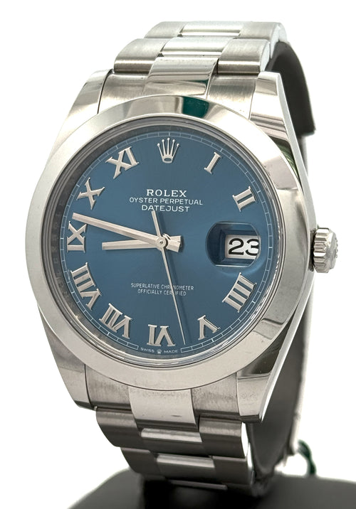 Pre-owned Rolex Datejust 41 Blue Roman Dial  - 126300 - 41mm - Stainless Steal , S107947