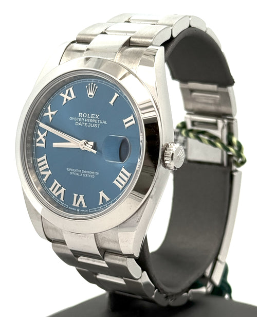 Pre-owned Rolex Datejust 41 Blue Roman Dial  - 126300 - 41mm - Stainless Steal , S107947