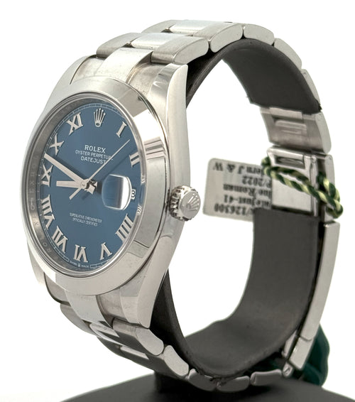 Pre-owned Rolex Datejust 41 Blue Roman Dial  - 126300 - 41mm - Stainless Steal , S107947
