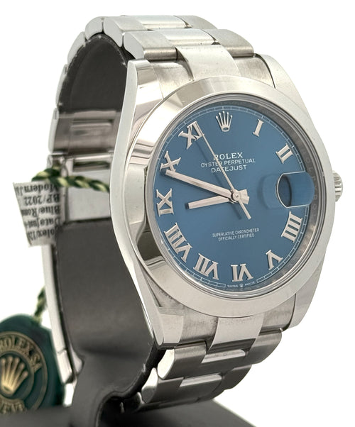 Pre-owned Rolex Datejust 41 Blue Roman Dial  - 126300 - 41mm - Stainless Steal , S107947
