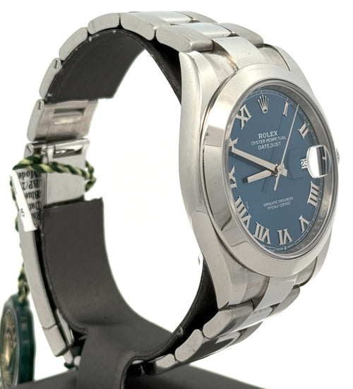 Pre-owned Rolex Datejust 41 Blue Roman Dial  - 126300 - 41mm - Stainless Steal , S107947