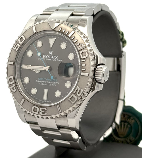 Pre-Owned Rolex Yacht-Master 126622 Rhodium Slate Gray Dial Platinum Bezel 40mm Watch, S16643