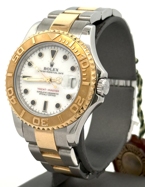 Pre-Owned Rolex Yacht-Master 168623 White Dial Two-Tone 35mm Midsize Watch, S105809