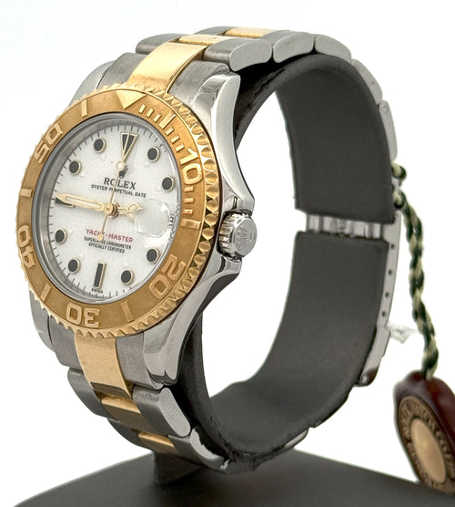 Pre-Owned Rolex Yacht-Master 168623 White Dial Two-Tone 35mm Midsize Watch, S105809