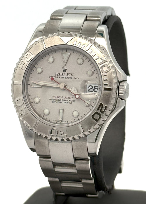 Pre-Owned Rolex Yacht-Master 168622 Platinum Steel 35mm Midsize Watch, S15051