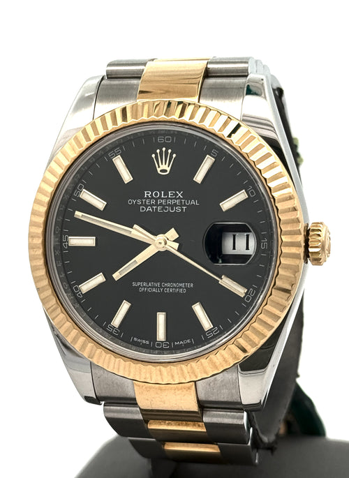 Pre-Owned Rolex Datejust 41mm 2 tone 18k Yellow Gold Watch 126333, Fluted bezel, S107788