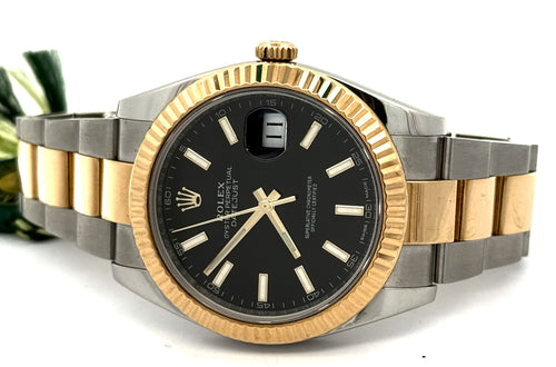 Pre-Owned Rolex Datejust 41mm 2 tone 18k Yellow Gold Watch 126333, Fluted bezel, S107788