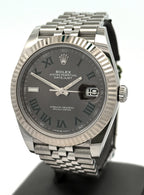 Pre-Owned Rolex Datejust 41mm Stainless Steel Watch 126334 Gold Fluted bezel S16463