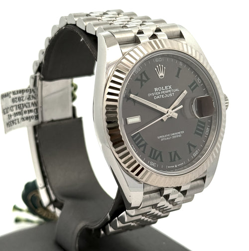 Pre-Owned Rolex Datejust 41mm Stainless Steel Watch 126334 Gold Fluted bezel S16463