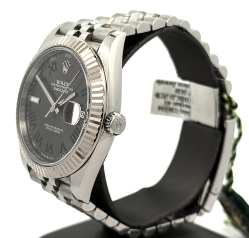 Pre-Owned Rolex Datejust 41mm Stainless Steel Watch 126334 Gold Fluted bezel S16463