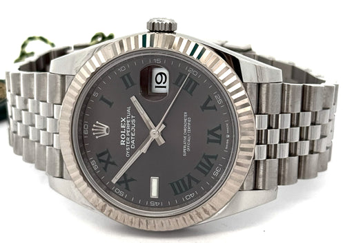 Pre-Owned Rolex Datejust 41mm Stainless Steel Watch 126334 Gold Fluted bezel S16463