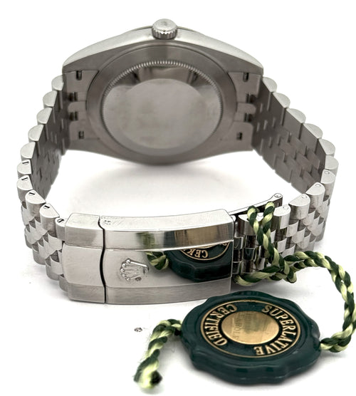 Pre-Owned Rolex Datejust 41mm Stainless Steel Watch 126334 Gold Fluted bezel S16463