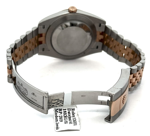 Pre-Owned Rolex Datejust 41mm, 2 tone 18k Rose Gold Watch, 126331, S14753