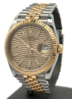 Pre-owned Rolex Datejust 36 Dial  - 126233 - 36mm - Yellow Gold/Steel Golden Fluted Motif Watch, S16282