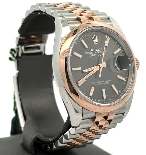 Pre-owned Rolex Datejust 36mm Gray Dial - 126231 - Rose Gold/Steel S106445