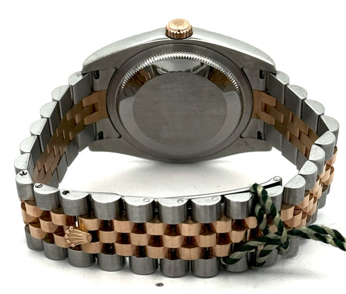 Pre-owned Rolex Datejust 36mm Black Dial - 116231 - Rose Gold/Steel S105573