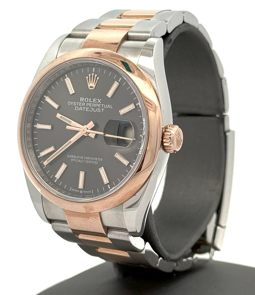 Pre-owned Rolex Datejust 36mm Gray Dial - 126201 - Rose Gold/Steel S105838
