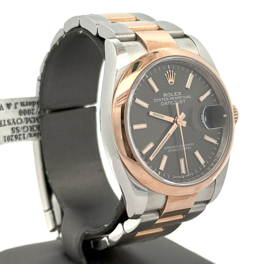 Pre-owned Rolex Datejust 36mm Gray Dial - 126201 - Rose Gold/Steel S105838