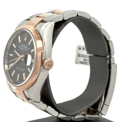 Pre-owned Rolex Datejust 36mm Gray Dial - 126201 - Rose Gold/Steel S105838