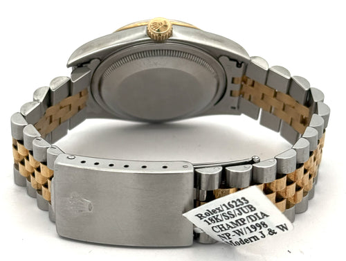 Pre-owned Rolex Datejust 36mm Champagne Dial - 16233- Yellow Gold/Steel S108289