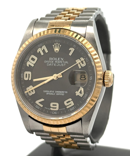 Pre-owned Rolex Datejust 36mm Bronze Dial - 16233- Yellow Gold/Steel S15649