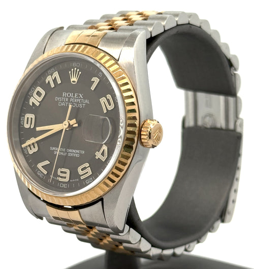 Pre-owned Rolex Datejust 36mm Bronze Dial - 16233- Yellow Gold/Steel S15649