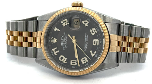 Pre-owned Rolex Datejust 36mm Bronze Dial - 16233- Yellow Gold/Steel S15649