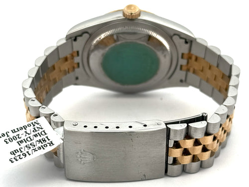 Pre-owned Rolex Datejust 36mm Bronze Dial - 16233- Yellow Gold/Steel S15649