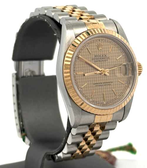 Pre-owned Rolex Datejust 31 Champagne Dial - 68273 - 31mm - Yellow Gold & Stainless Steal, S16413
