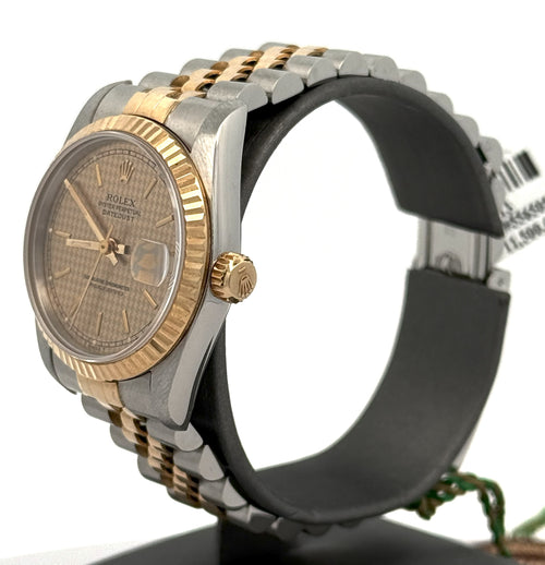 Pre-owned Rolex Datejust 31 Champagne Dial - 68273 - 31mm - Yellow Gold & Stainless Steal, S16413