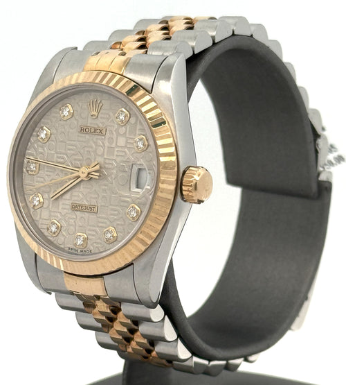 Pre-owned Rolex Datejust 31 Silver Jubilee Dial - 68273- Y Gold/SS, S16443