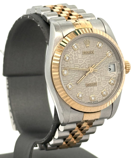 Pre-owned Rolex Datejust 31 Silver Jubilee Dial - 68273- Y Gold/SS, S16443