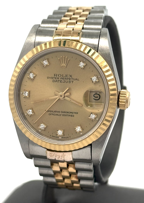 Pre-owned Rolex Datejust 31mm Champagne Dial - 68273 - Yellow Gold/Steel S16414