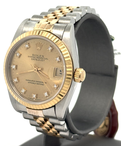 Pre-owned Rolex Datejust 31mm Champagne Dial - 68273 - Yellow Gold/Steel S16414