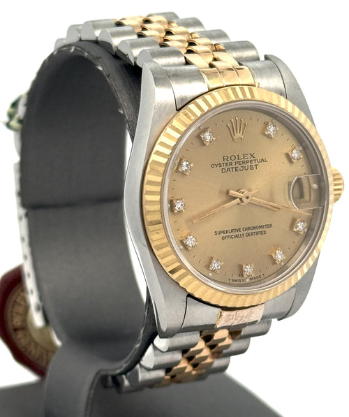 Pre-owned Rolex Datejust 31mm Champagne Dial - 68273 - Yellow Gold/Steel S16414