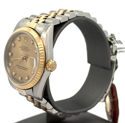 Pre-owned Rolex Datejust 31mm Champagne Dial - 68273 - Yellow Gold/Steel S16414