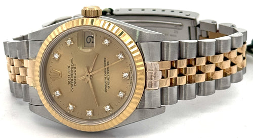 Pre-owned Rolex Datejust 31mm Champagne Dial - 68273 - Yellow Gold/Steel S16414