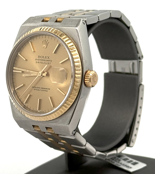 Pre-owned Rolex Datejust Oysterquartz Champagne Dial - 17013 - Yellow Gold, S108328