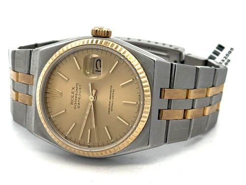 Pre-owned Rolex Datejust Oysterquartz Champagne Dial - 17013 - Yellow Gold, S108328