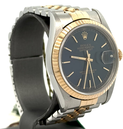 Pre-owned Rolex Datejust 36mm Blue Dial - 16233- Yellow Gold/Steel S107844