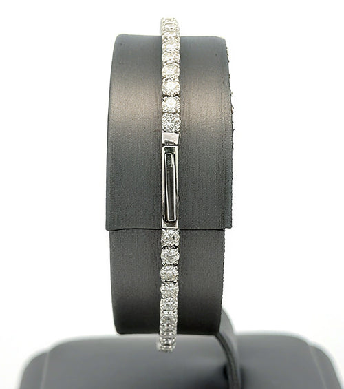 14k White Gold 5.00CT Diamond Flexible Bangle Bracelet, 8.6g, S108657