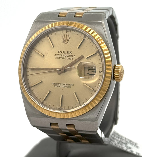 Pre-owned Rolex Datejust Oysterquartz Champagne Dial - 17013 - Yellow Gold, S108329