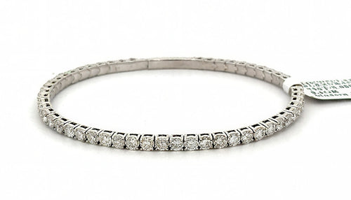 14k White Gold 5.00CT Diamond Flexible Bangle Bracelet, 8.6g, S108657