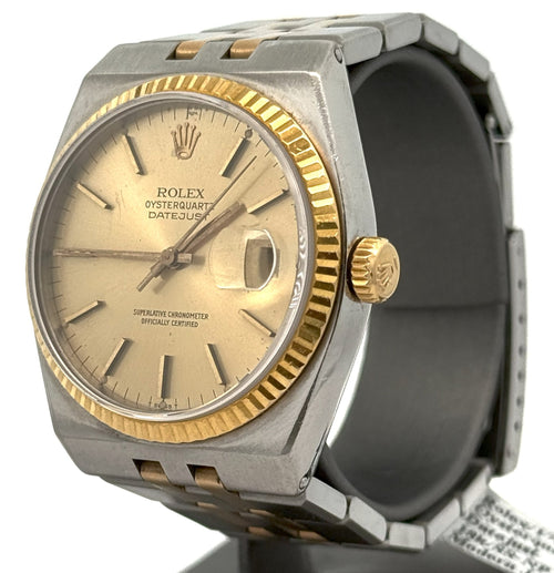Pre-owned Rolex Datejust Oysterquartz Champagne Dial - 17013 - Yellow Gold, S108329