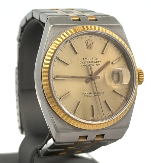 Pre-owned Rolex Datejust Oysterquartz Champagne Dial - 17013 - Yellow Gold, S108329
