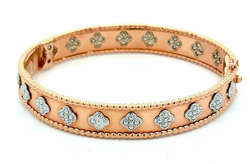 14k Rose Gold 1.25CT Diamond Bangle Bracelet, 31.2 g, S16730